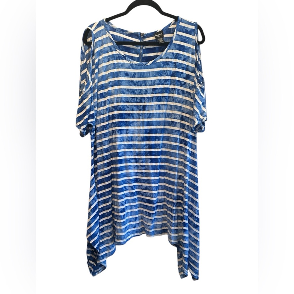 LA VANYA- Blue and White Striped Women's tunic top or dress